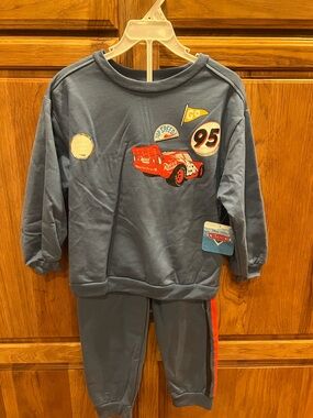 Disney Kids Cars Gray and Red Matching Sweatshirt and Joggers Set